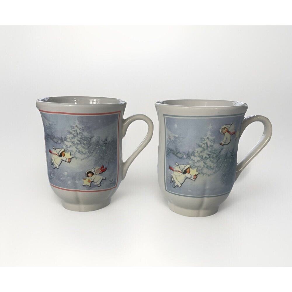 Hallmark Christmas Snow Angel Mugs Coffee Tea Mug 12 oz Gourmet Gifts Set of 2
